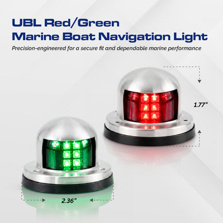 UBL Red/Green Marine Boat Navigation Light (2pcs)