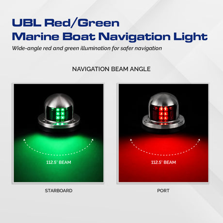 UBL Red/Green Marine Boat Navigation Light (2pcs)