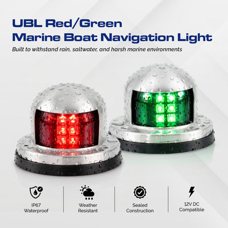 UBL Red/Green Marine Boat Navigation Light (2pcs)