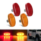 Nilight 3 LED Oval Wheel Fender Side Marker Lights (4pcs)