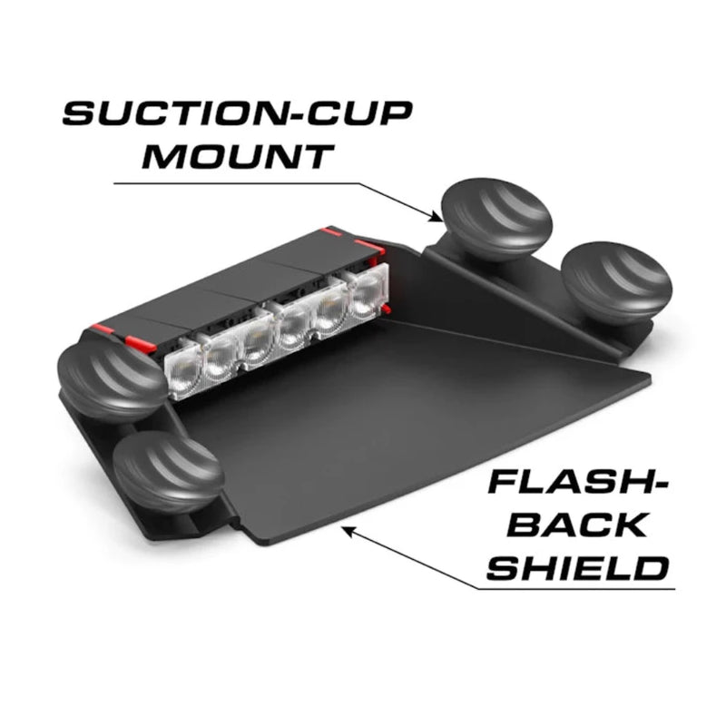 Feniex Fusion-S 1x Dash Light Suction-Cup Mount & Flash-Back Shield