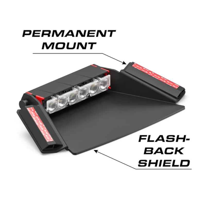 Feniex Fusion-S 1x Dash Light Permanent Mount & Flash-Back Shield