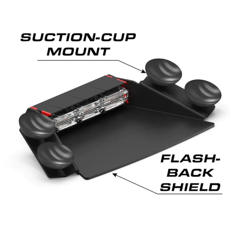 Feniex Quad 1x Dash Light Suction-Cup Mount & Flash-Back Shield