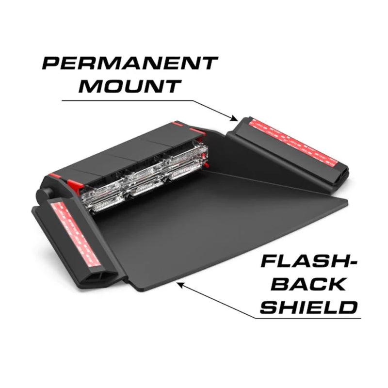 Feniex Quad 1x Dash Light Permanent Mount & Flash-Back Shield