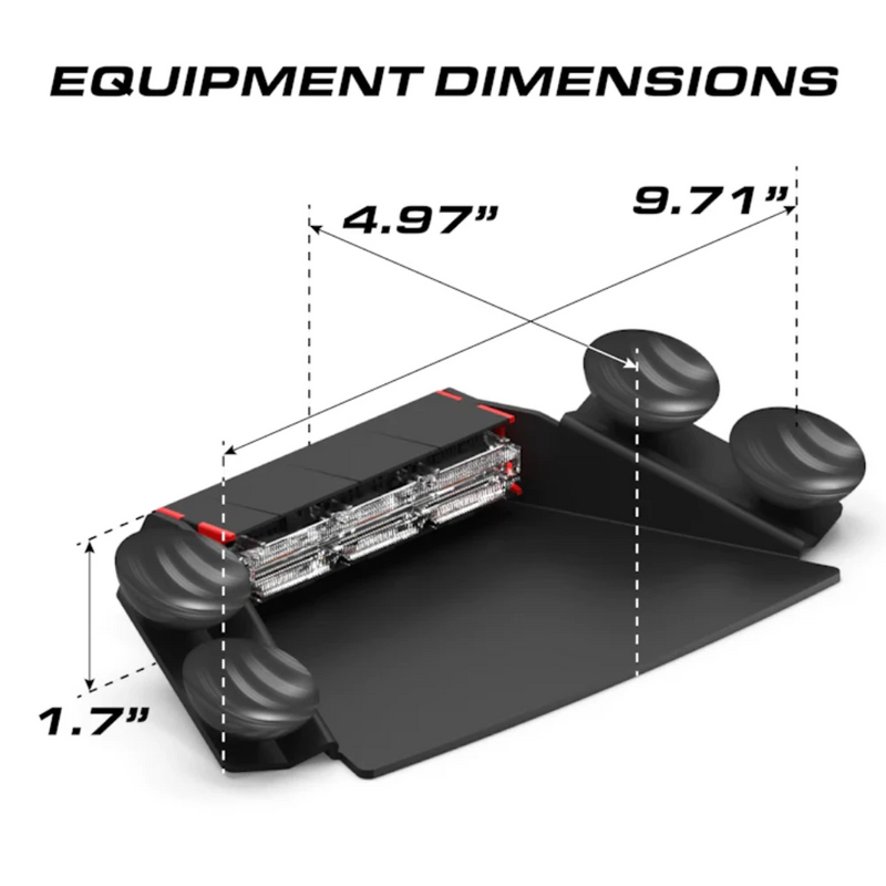 Feniex Quad 1x Dash Light Equipment Dimensions