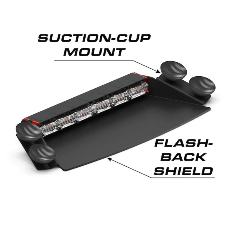 Feniex Quad 2x Dash Light Suction Cup Mount & Flash-Back Shield