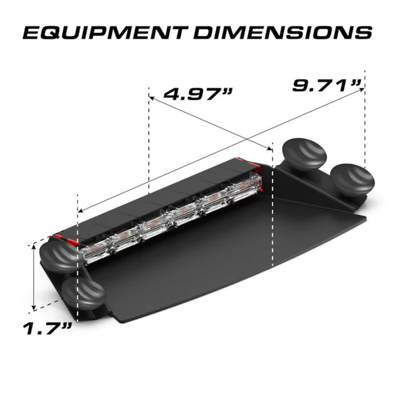 Feniex Quad 2x Dash Light Equipment Dimensions