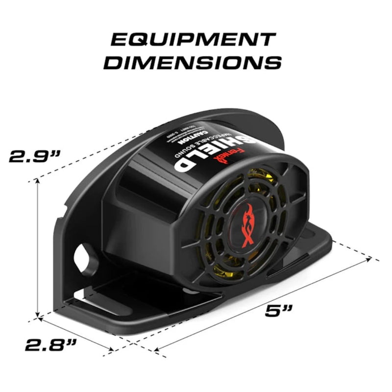 Feniex Shield Back Up Alarm Equipment Dimensions
