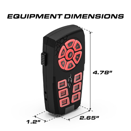 Feniex Typhoon Handheld Siren Remote Dimensions