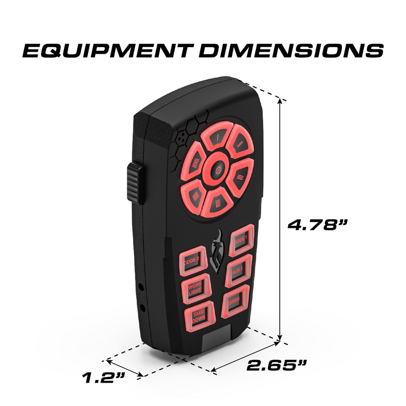 Feniex Typhoon Handheld Equipment Dimensions