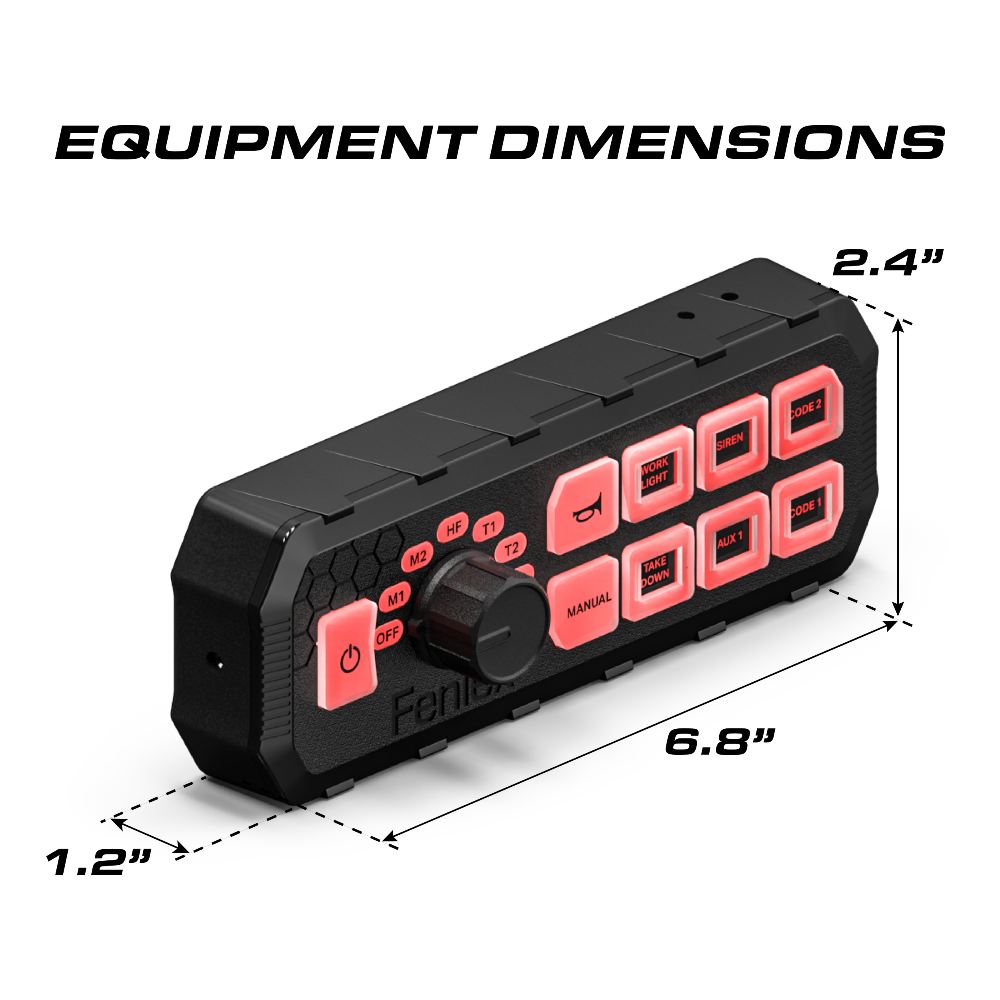 Feniex Typhoon Full Function Dimensions