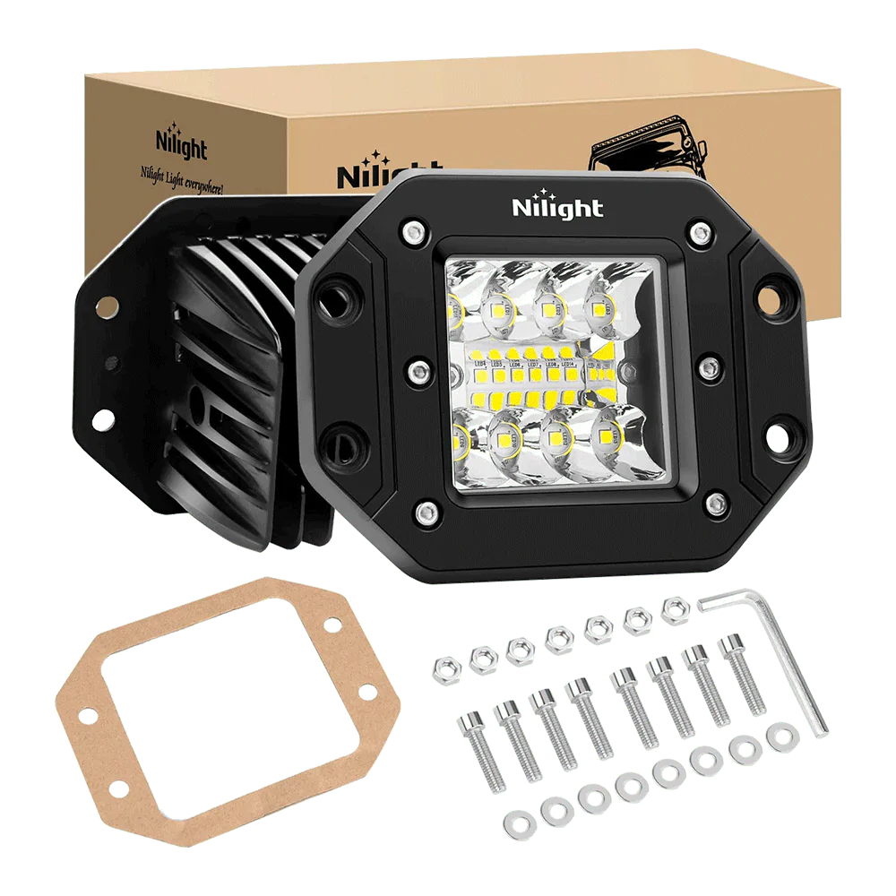 Nilight Off Road LED Recessed Flush Mount Light 2pk