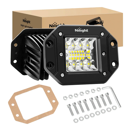 Nilight Off Road LED Recessed Flush Mount Light 2pk