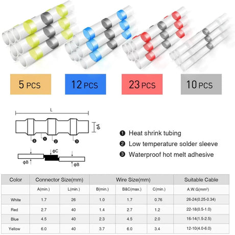 Nilight Heat Shrink Connector Set