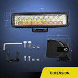 Nilight Snow Plow Light LED Light Bar Amber/White 2pk Dimensions