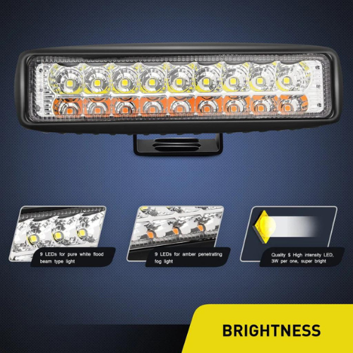 Nilight Snow Plow Light LED Light Bar Amber/White 2pk Brightness