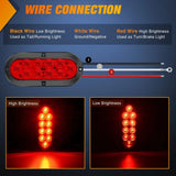 Nilight 6” Oval Trailer Tail Lights 2pcs