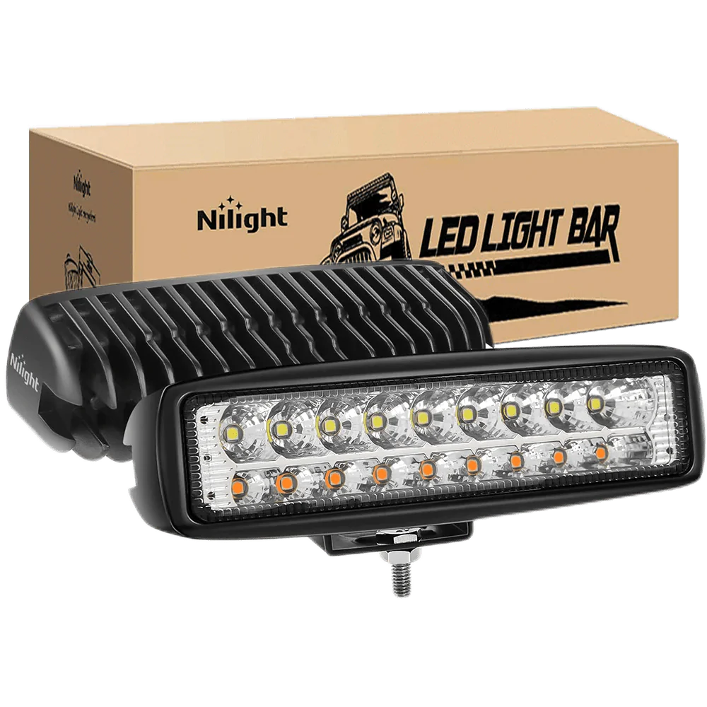 Nilight Snow Plow Light LED Light Bar Amber/White 2pk