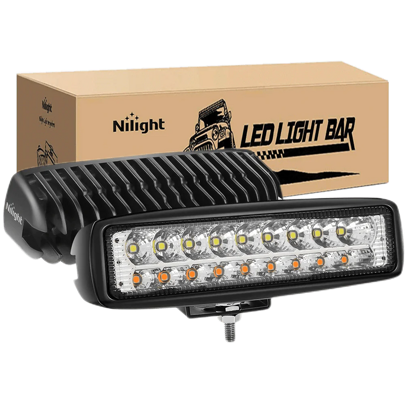 Nilight Snow Plow Light LED Light Bar Amber/White 2pk