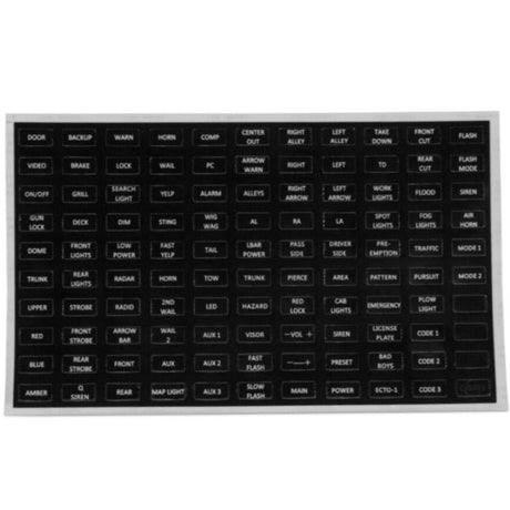 UBL 1100 Switch Box Replacement Sticker Legends
