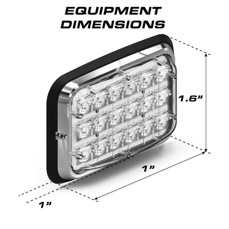 Feniex Down Lux 6x4 Surface Mount Scene Light Equipment Dimensions