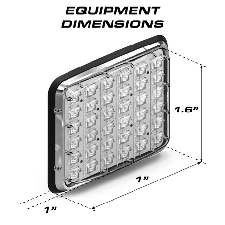 Feniex Down Lux 9x7 Surface Mount Scene Light Equipment Dimensions