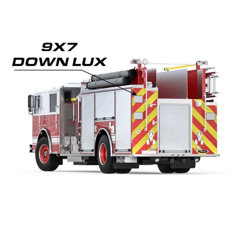 Feniex Down Lux 7x3 Surface Mount Scene Light On Emergency Vehicle