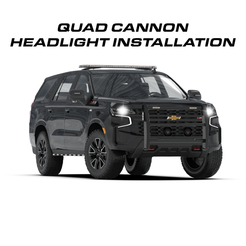 Feniex Quad Cannon LED Hide-Away On Emergency Vehicle