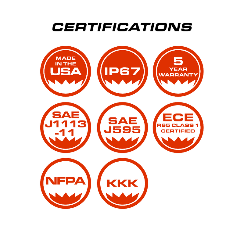 Feniex QUAD Dual Stack Surface Mount Certifications