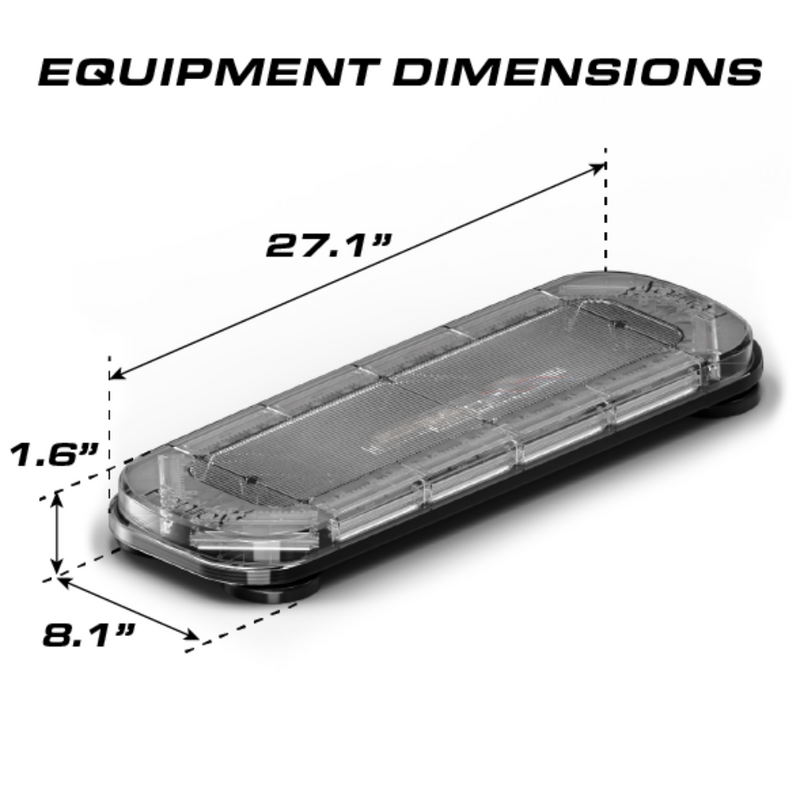 Feniex Quantum 27" Mini Light Bar Equipment Dimensions