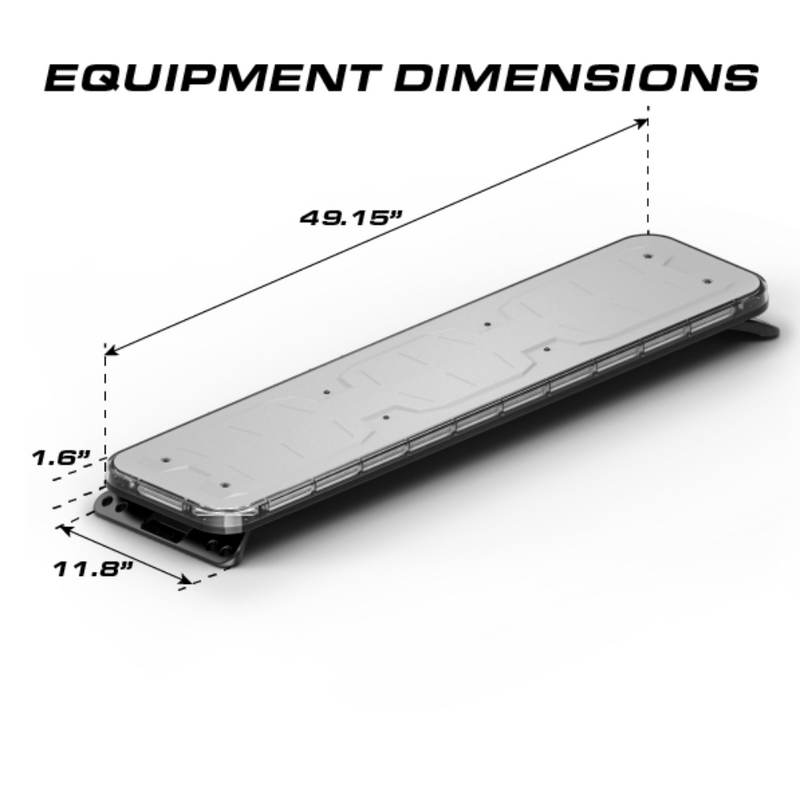 Feniex Quantum 49" GPL Light Bar Equipment Dimensions