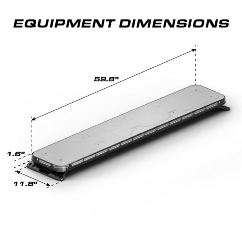 Feniex Quantum 60" GPL Light Bar Equipment Dimensions