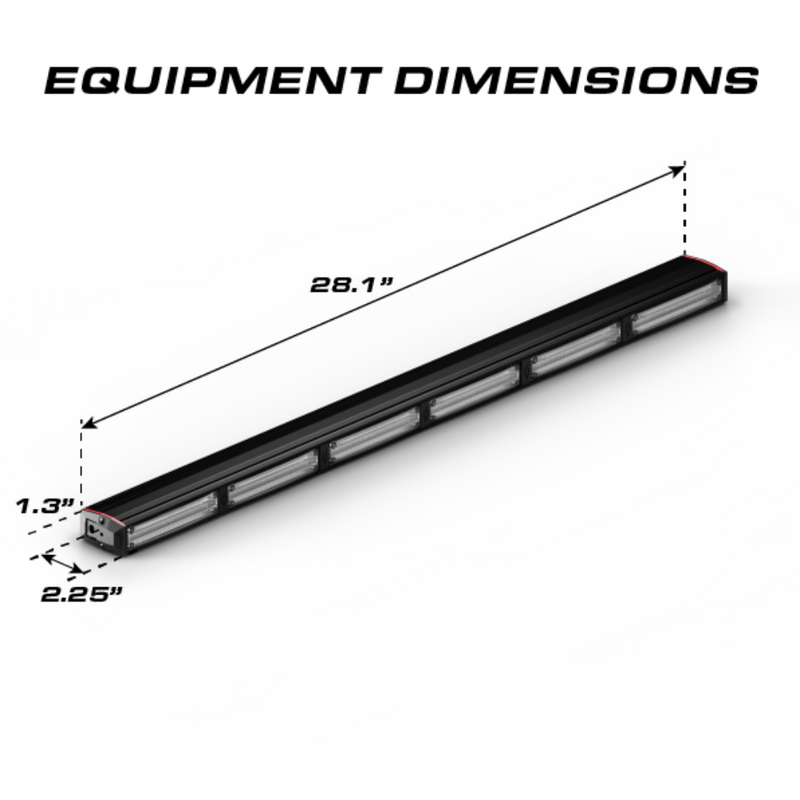 Feniex Quantum 600 Stick Light Equipment Dimensions